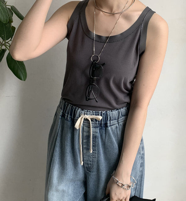  「ラメステッチキャミタンク」|Tシャツ・カットソー|