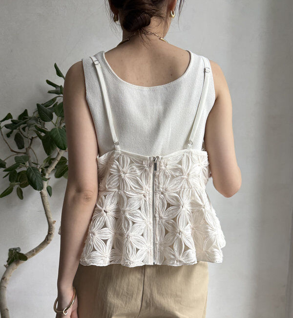  「【WEB限定】チュールフラワーキャミ」|シャツ・ブラウス|