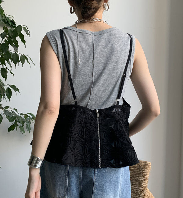  「【WEB限定】チュールフラワーキャミ」|シャツ・ブラウス|