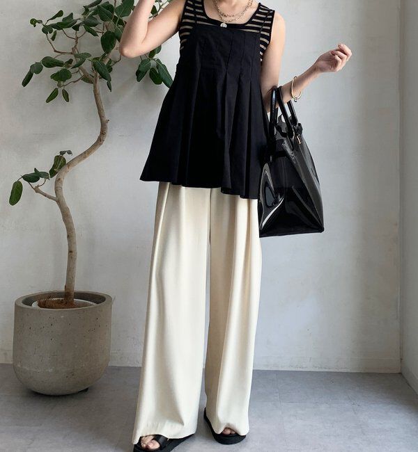  「ボーダースクエアニットタンク」|ニット・セーター|