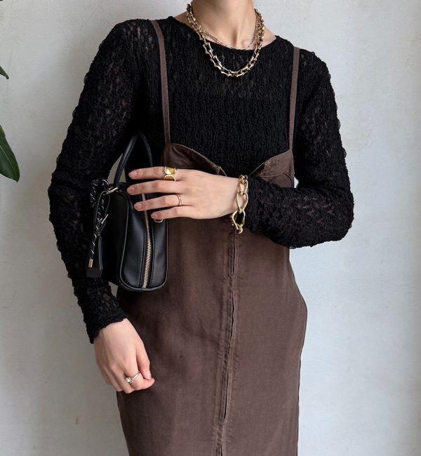  「リンクルフラワーシャーリングプルオーバー」|Tシャツ・カットソー|