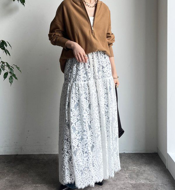  「スカラレースフレアスカート」|スカート|