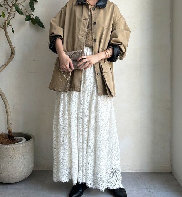  「レザーカラーカバーオールジャケット」|ブルゾン・スタジャン|