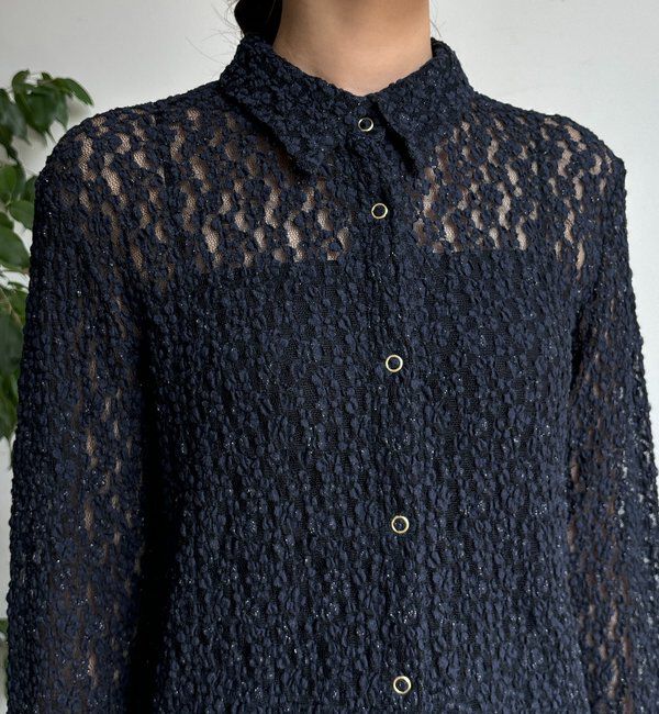  「ラメシアーレースシャツ」|シャツ・ブラウス|