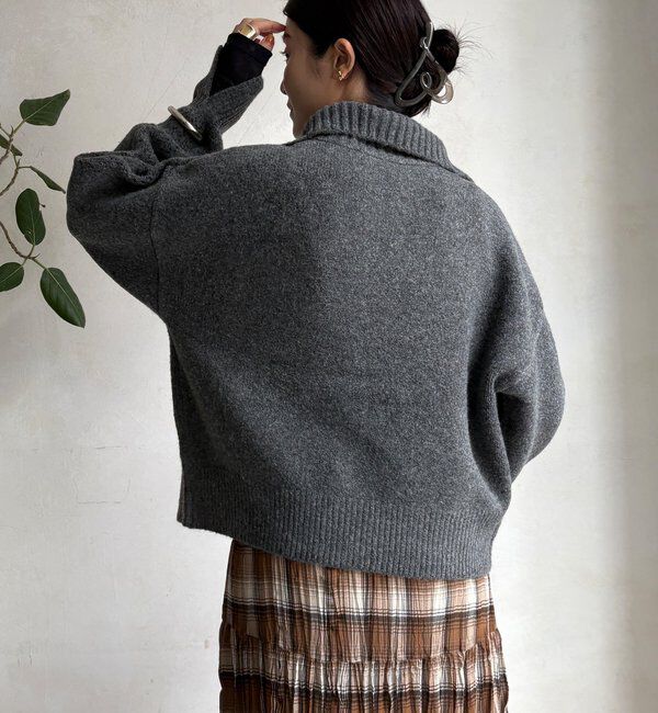  「【WEB限定】ダブルジップニットブルゾン」|カーディガン|