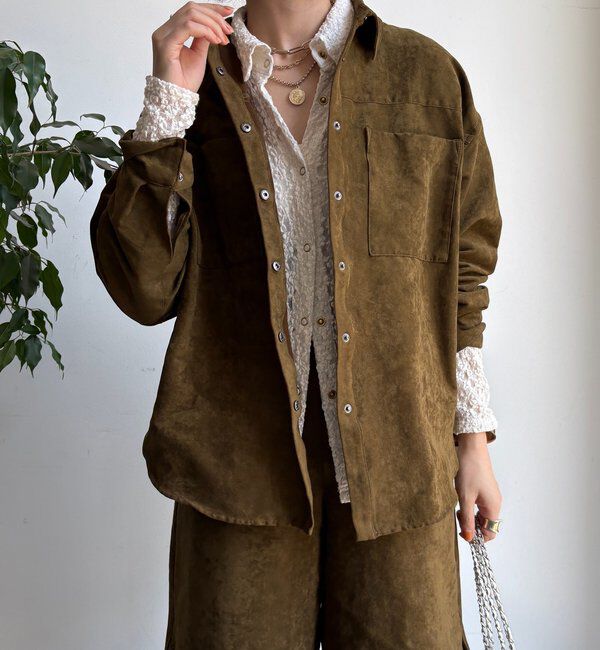  「【セットアップ対応】フェイクスエードジャケット」|ブルゾン・スタジャン|