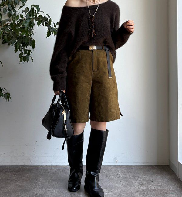  「【セットアップ対応】フェイクスエードショートパンツ」|チノ|