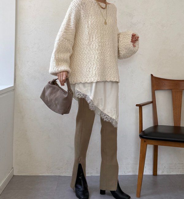  「サイドファスナーレギンスパンツ」|チノ|