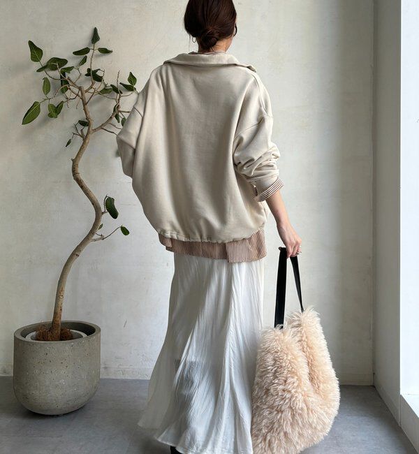  「裏起毛ドロストハーフジッププルオーバー」|Tシャツ・カットソー|