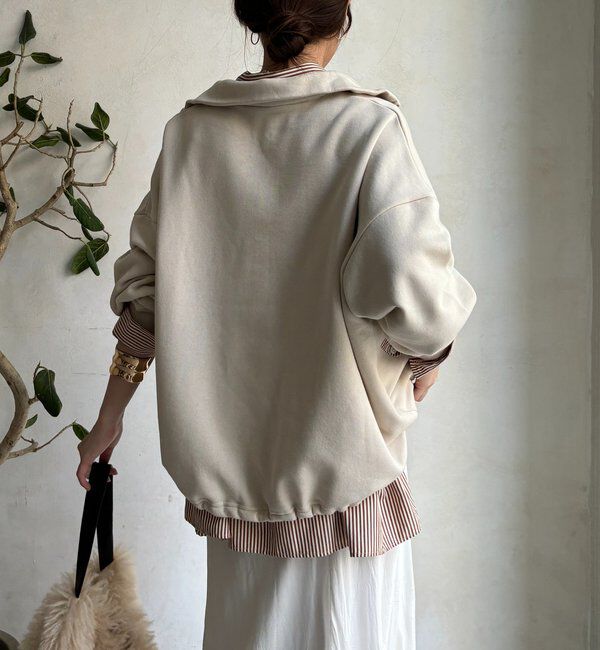  「裏起毛ドロストハーフジッププルオーバー」|Tシャツ・カットソー|