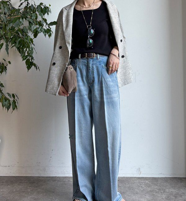  「ダメージワイドデニム」|デニム|