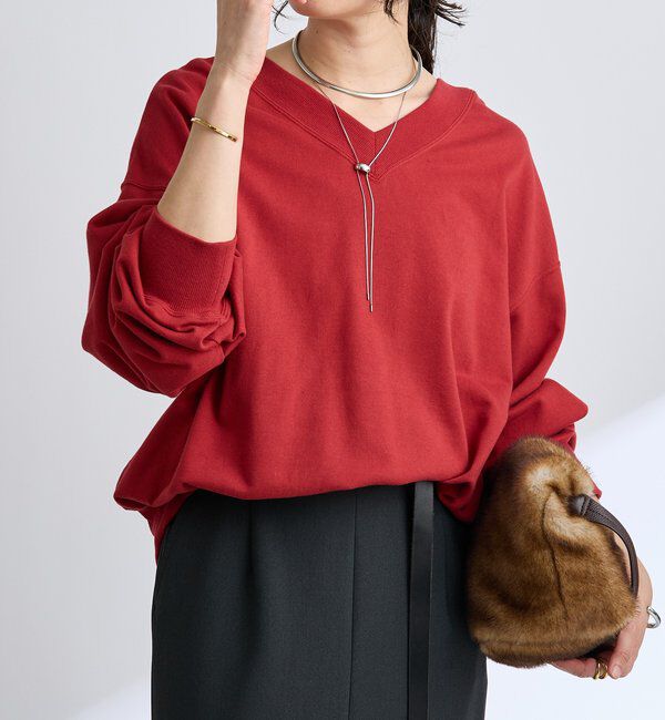  「【秋カラー登場】2wayスウェット」|Tシャツ・カットソー|レッド