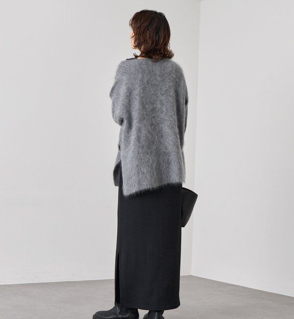 「【ヘアリーな質感】起毛ウールサイドスリットニット」|ニット・セーター|