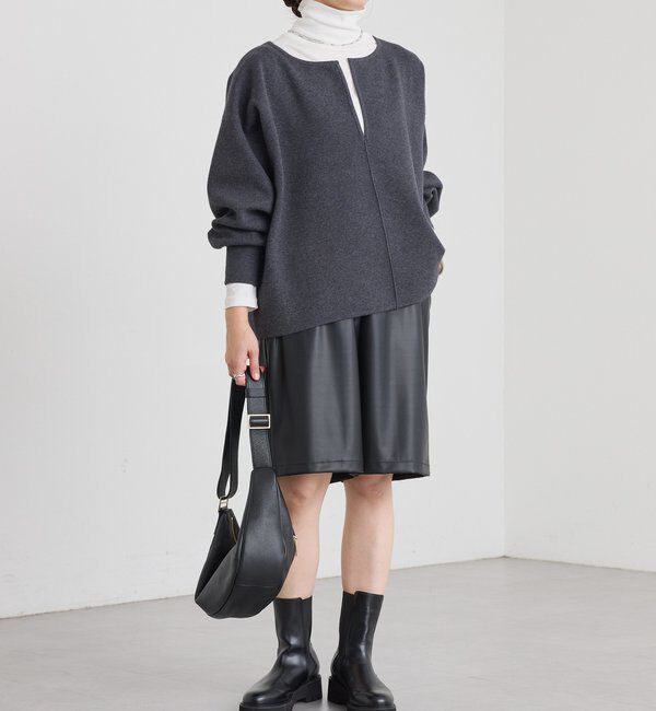  「【抜け感◎】キーネッククッションニット」|ニット・セーター|