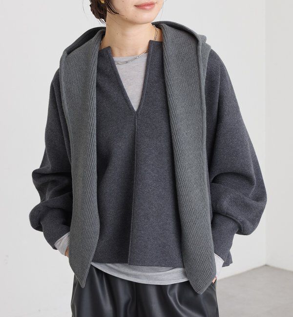  「【抜け感◎】キーネッククッションニット」|ニット・セーター|