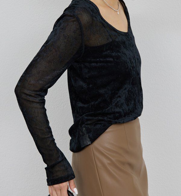  「【2WAY】メッシュフロッキーロンＴ」|Tシャツ・カットソー|