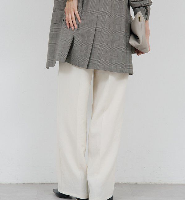  「【シワになりにくい】ジャージータックワイドパンツ」|チノ|