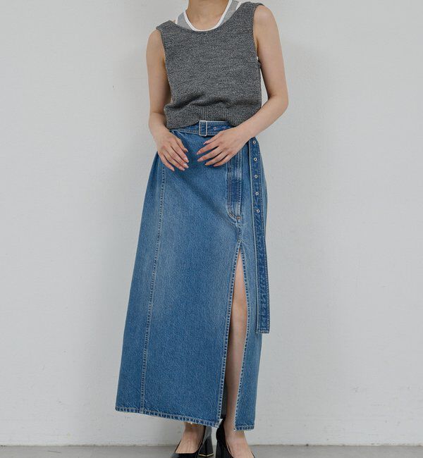  「【PEAS】スリットデニムスカート」|スカート|