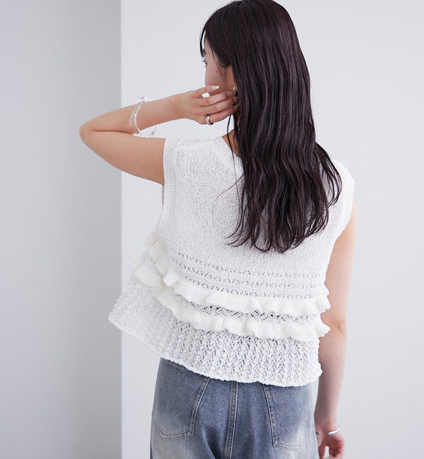  「フリルニットベスト」|ニット・セーター|