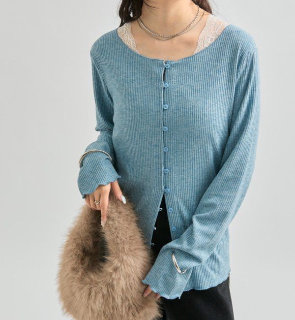  「起毛リブボタンカーディガン」|Tシャツ・カットソー|