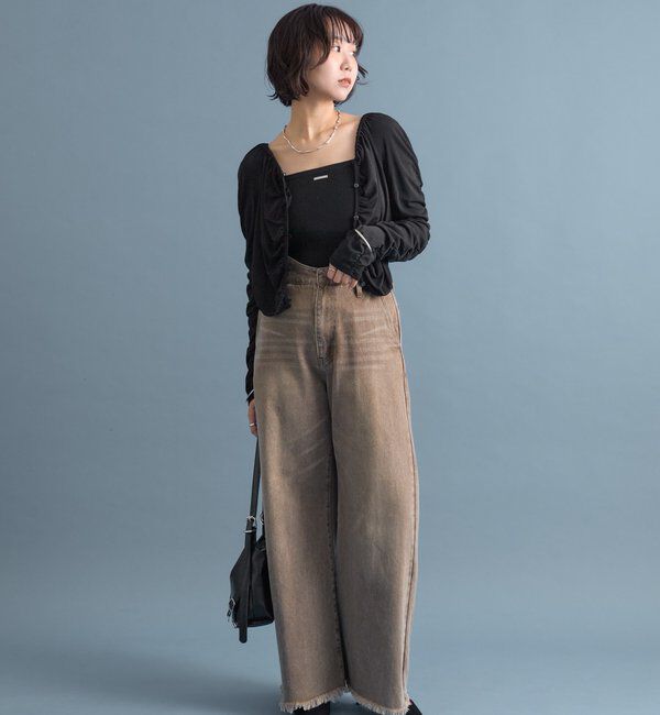  「スクエアネック シャーリングカーディガン」|Tシャツ・カットソー|