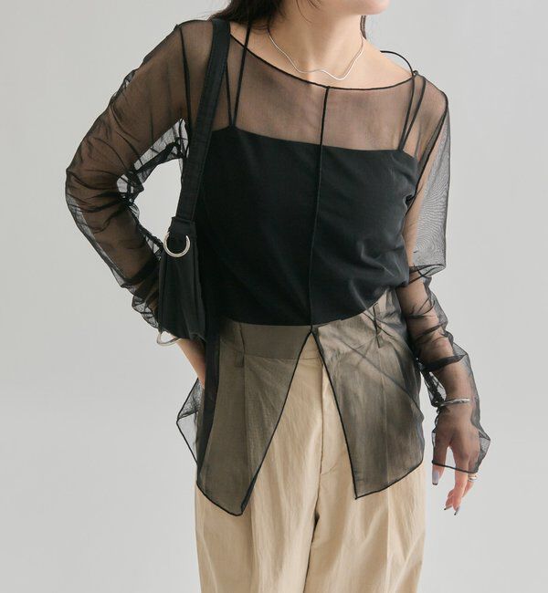  「シアースリットチュール トップス」|Tシャツ・カットソー|