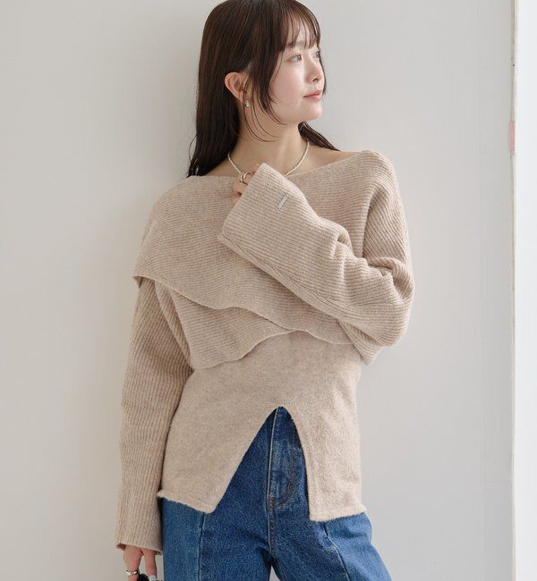  「クロスニットスリットキャミSET」|ニット・セーター|