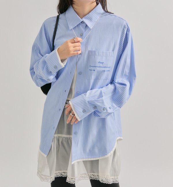  「ポケット刺繍ストライプシャツ」|シャツ・ブラウス|