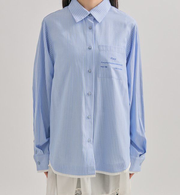  「ポケット刺繍ストライプシャツ」|シャツ・ブラウス|
