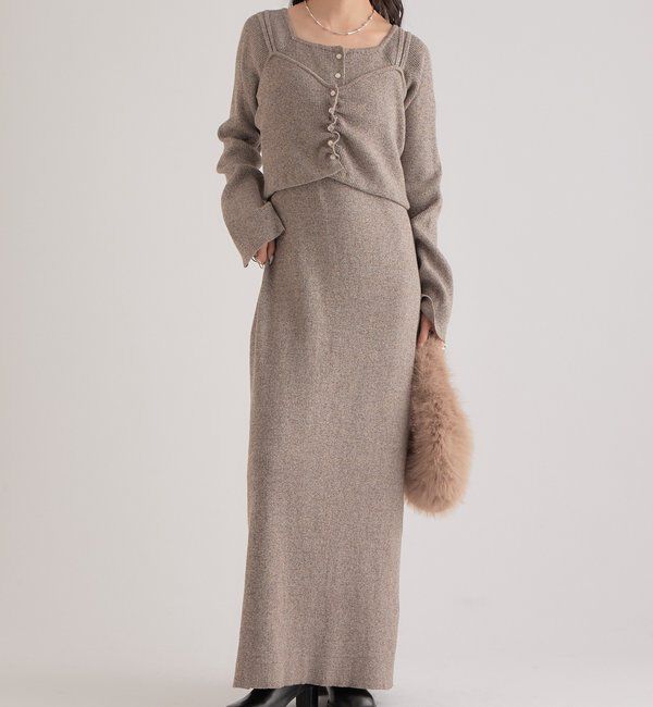  「ニットビスチェ付き ワンピース」|ワンピース|