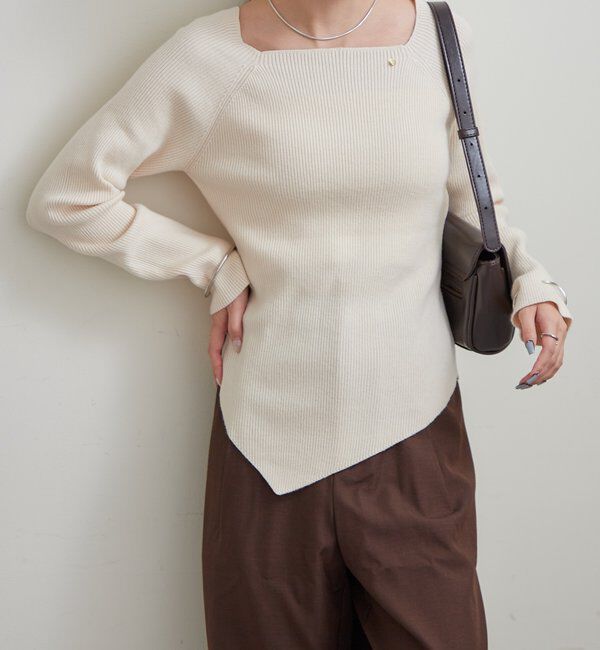  「スクエアネックリブニット」|ニット・セーター|