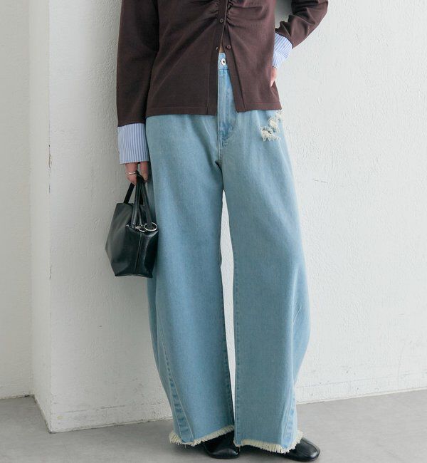  「クラッシュカーブパンツ」|デニム|