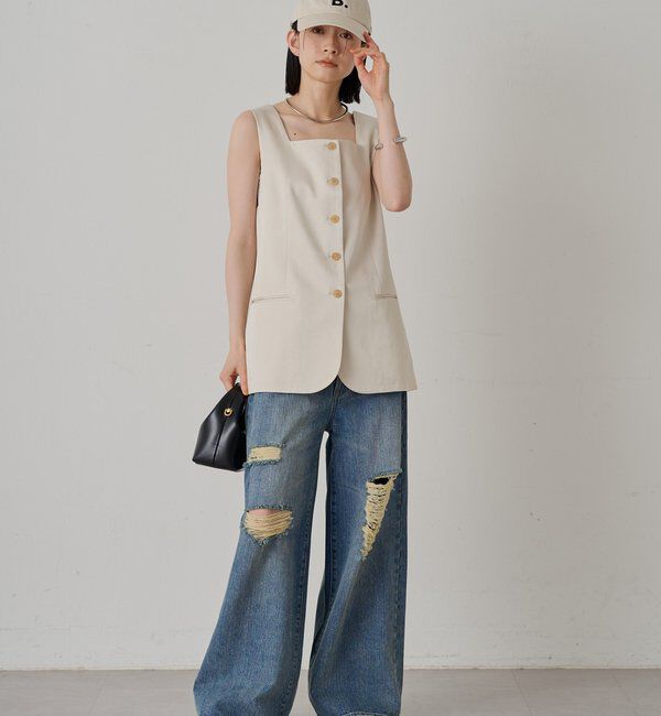  「ワイドデニムパンツ」|デニム|