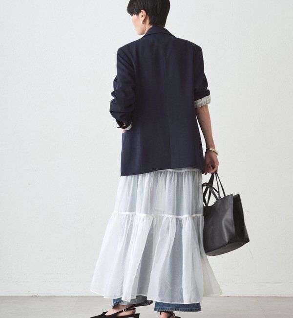  「オーガンジーティアードスカート」|スカート|