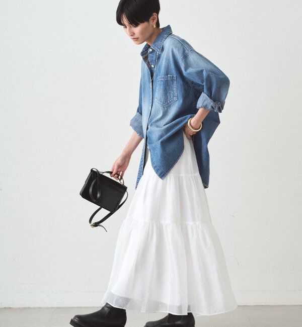  「オーガンジーティアードスカート」|スカート|