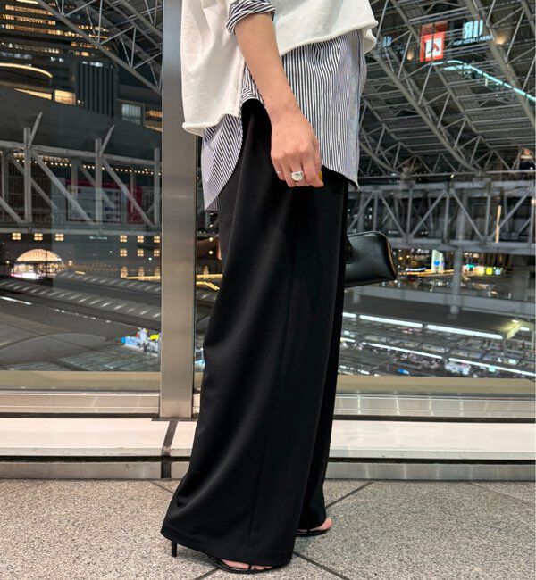  「【＠ld_risaコラボ】ジャージータックワイドパンツ」|チノ|