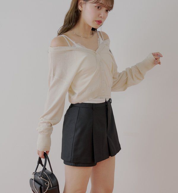  「ボックスプリーツレイヤードスカパン」|スカート|