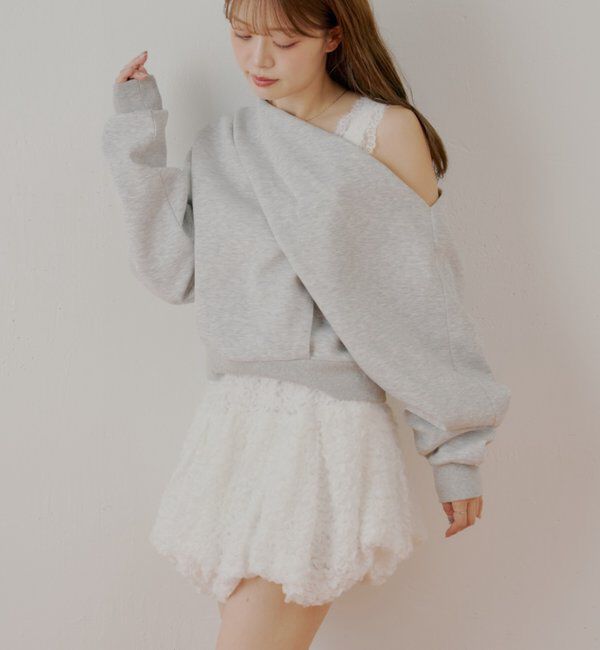  「裾バルーンレースミニスカート」|スカート|