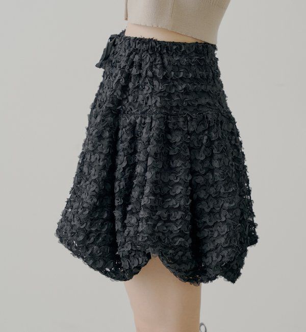  「裾バルーンレースミニスカート」|スカート|