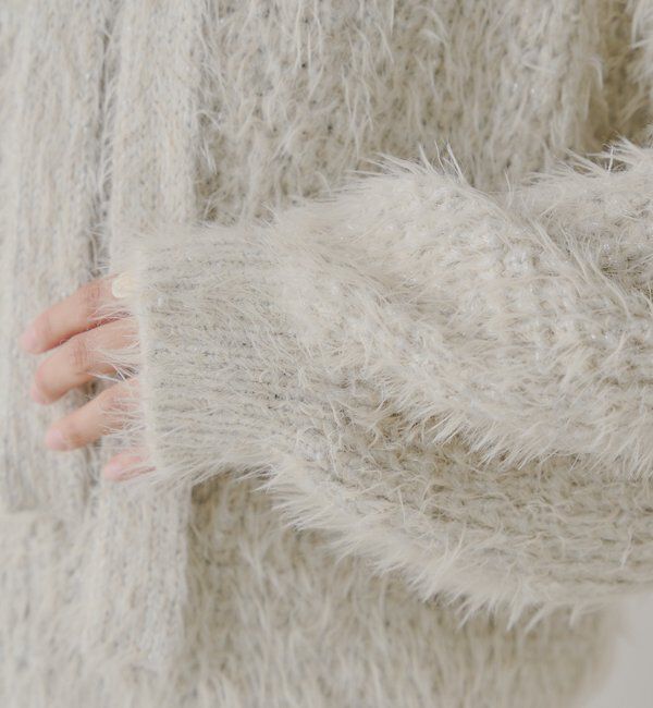  「タイ付きメランジルーズニット」|ニット・セーター|