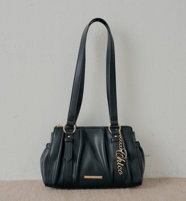  「チャーム付きタックデザインボストンバッグ」|ボストンバッグ|