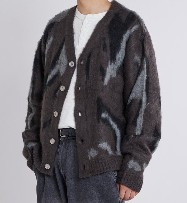  「KOOKYNモヘアライクカーディガン(無地/カモ柄)」|カーディガン|