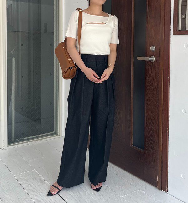  「クロスレイヤード半袖ニット」|ニット・セーター|