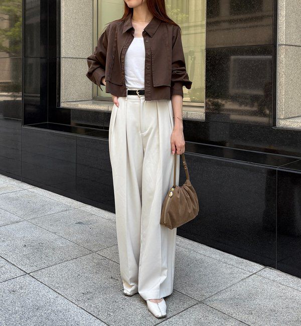  「【セットアップ対応】コットンクロップシャツ」|シャツ・ブラウス|