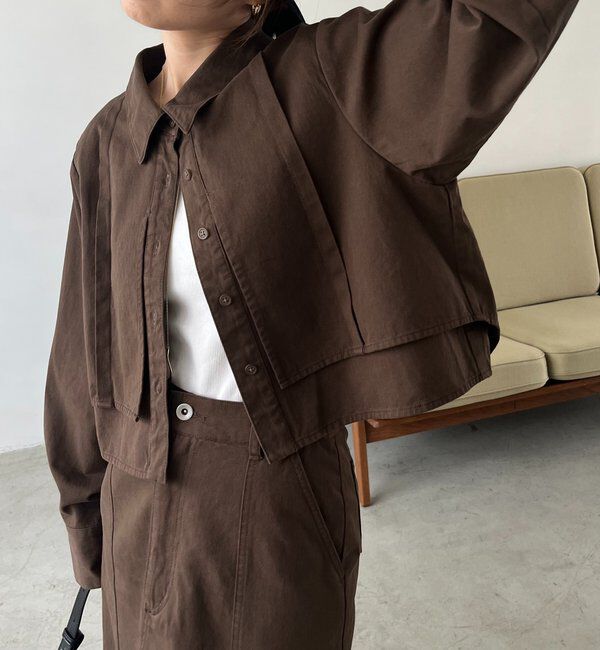  「【セットアップ対応】コットンクロップシャツ」|シャツ・ブラウス|