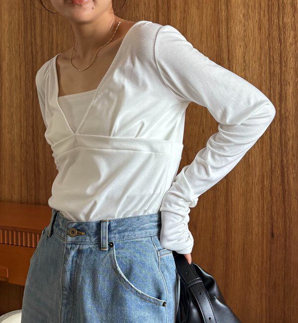  「【WEB限定】深VネックロンT」|Tシャツ・カットソー|