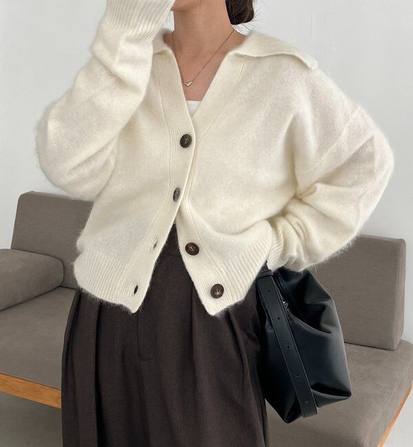  「【上質な着心地】WOOL100ミンクタッチカーディガン」|カーディガン|