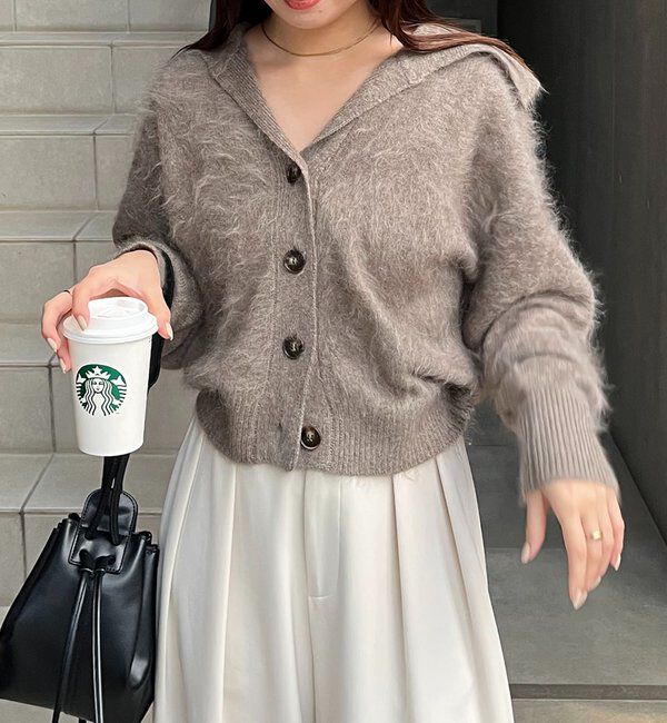  「【上質な着心地】WOOL100ミンクタッチカーディガン」|カーディガン|