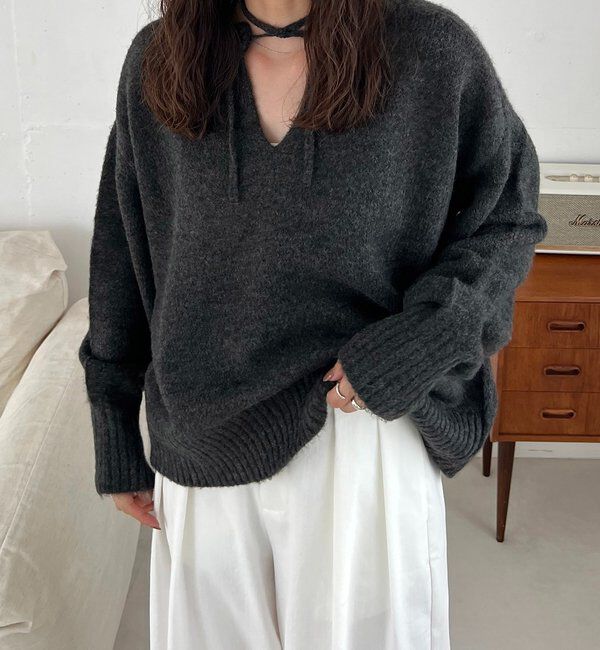  「【前後2WAY】もちふわ2WAYスキッパーニット」|ニット・セーター|