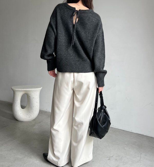  「【前後2WAY】もちふわ2WAYスキッパーニット」|ニット・セーター|